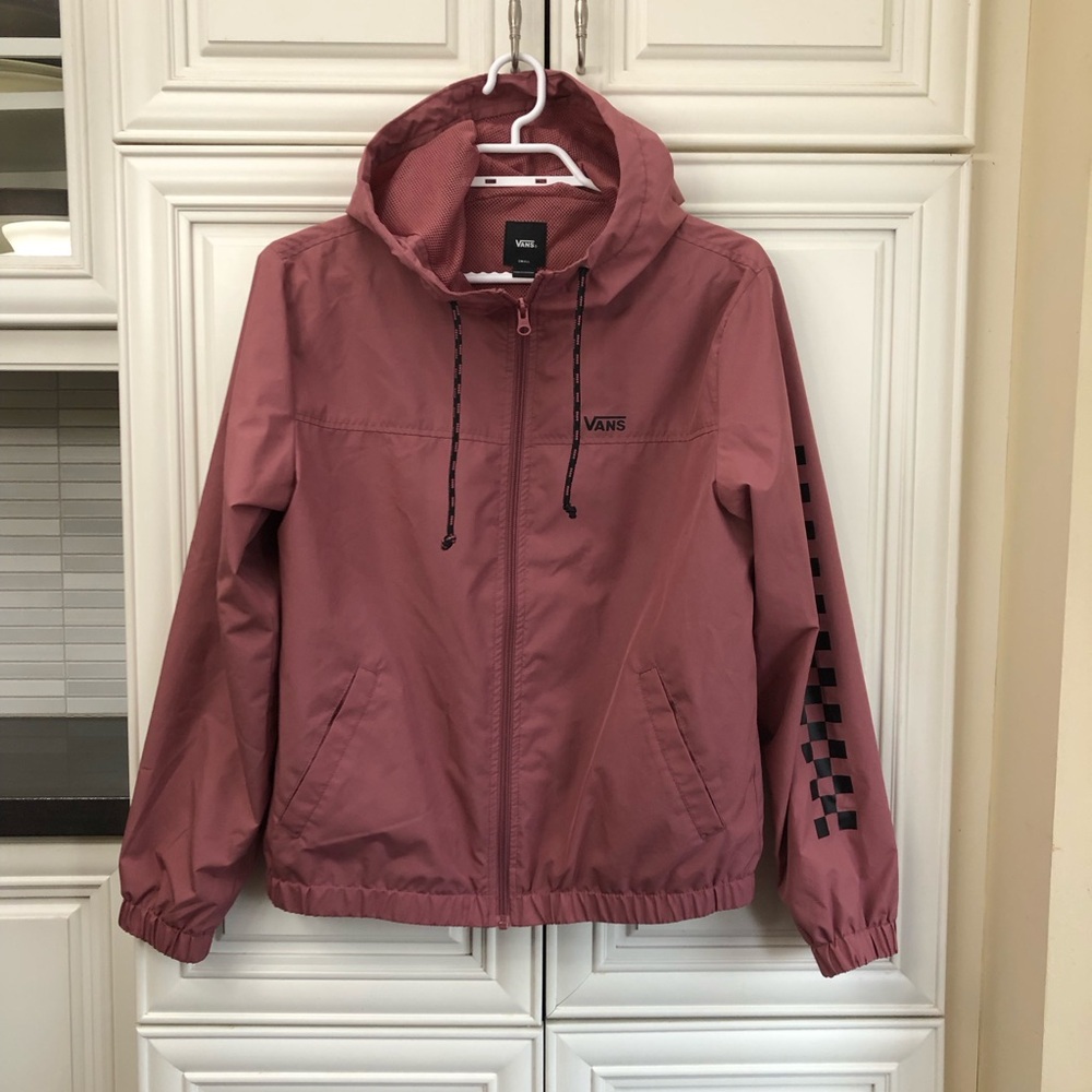 Vans women’s dusty pink lined hooded windbreaker